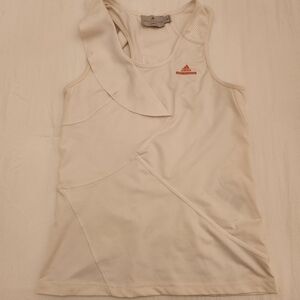 Adidas Stella McCartney Barricade White Ruffled Tank Top